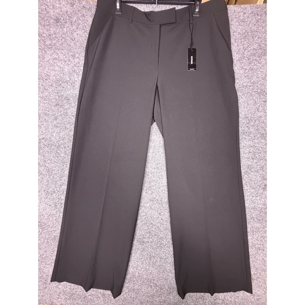 Express Editor Mid Rise Relaxed Trouser Pants Black Size 14L NWT 09192313